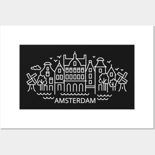 Amsterdam line art Posters and Art